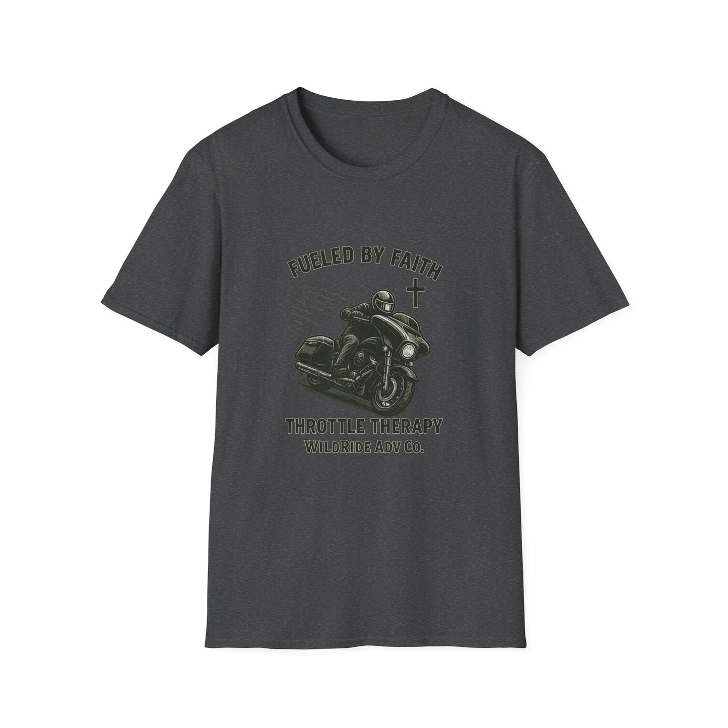 Fueled By Faith,Throttle Therapy Shirt Softstyle Tee, Bagger Edition