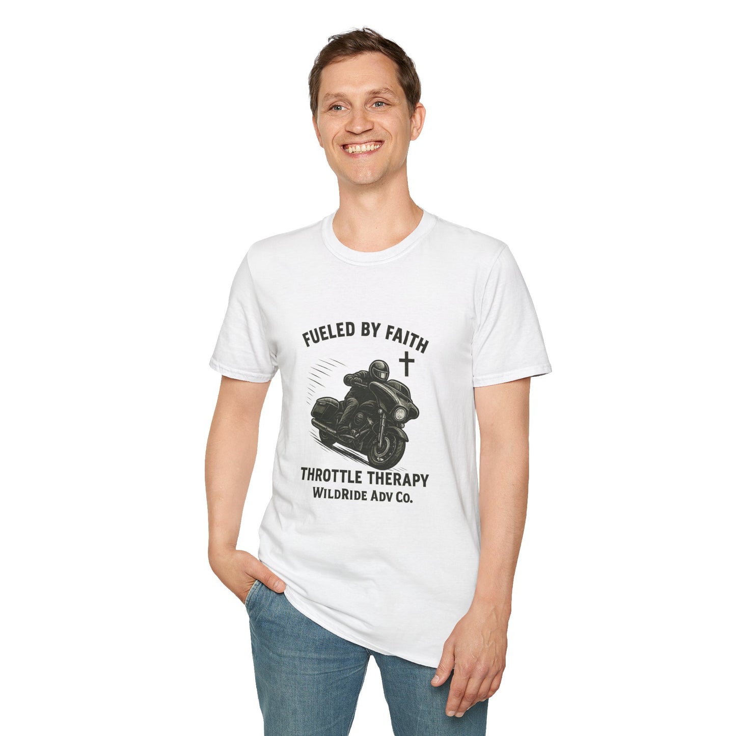 Fueled By Faith,Throttle Therapy Shirt Softstyle Tee, Bagger Edition
