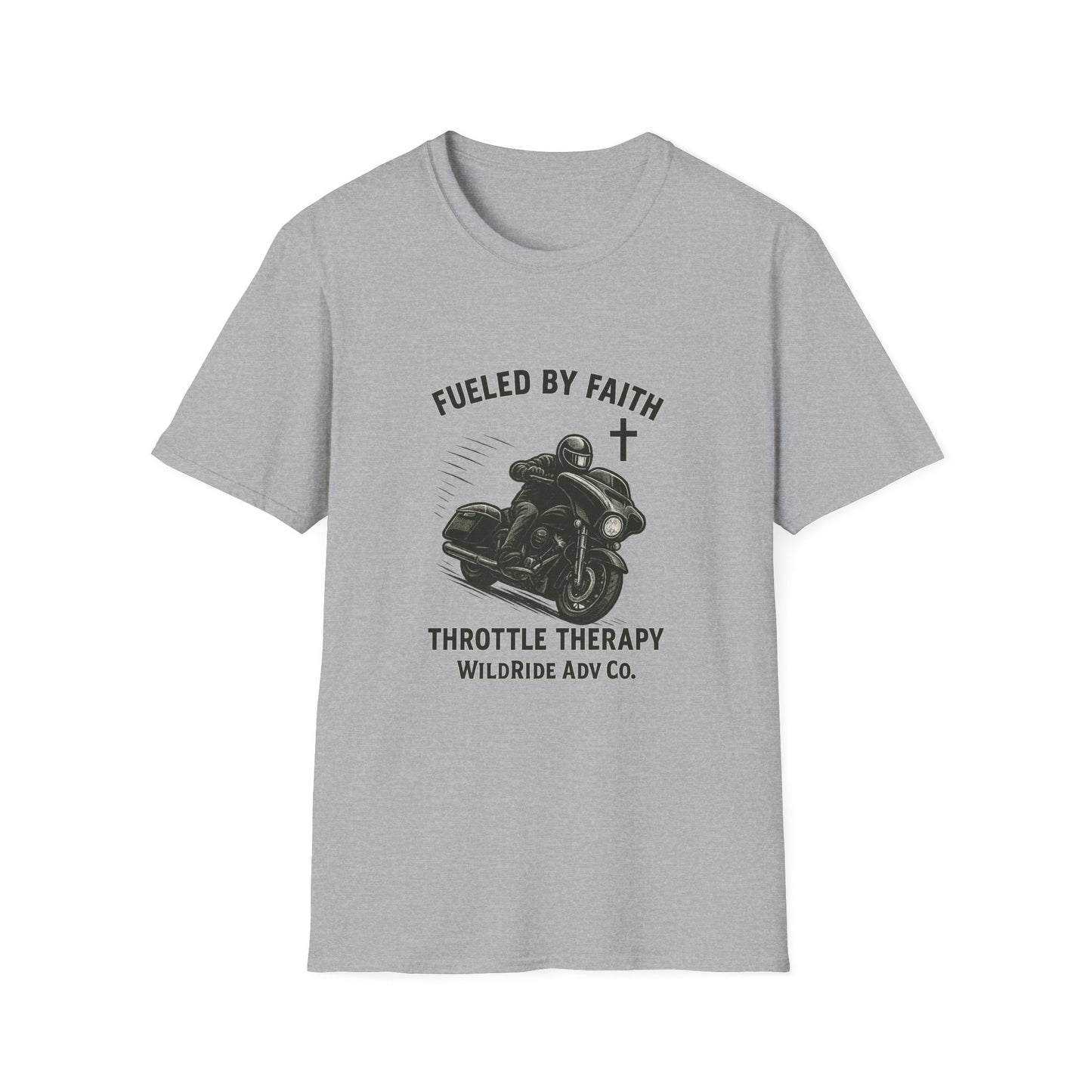 Fueled By Faith,Throttle Therapy Shirt Softstyle Tee, Bagger Edition
