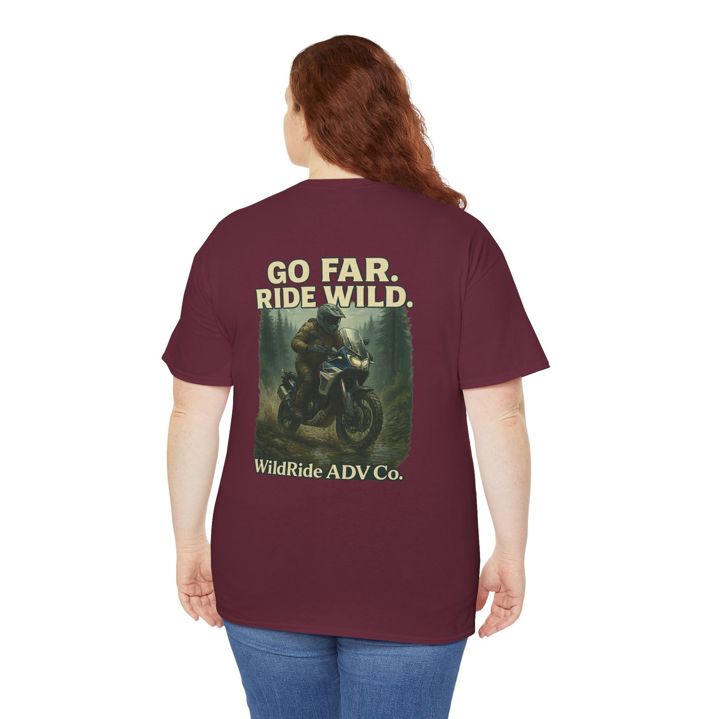 'Go Far, Ride Wild', Motorcycle Shirt, Epic Outdoor Style