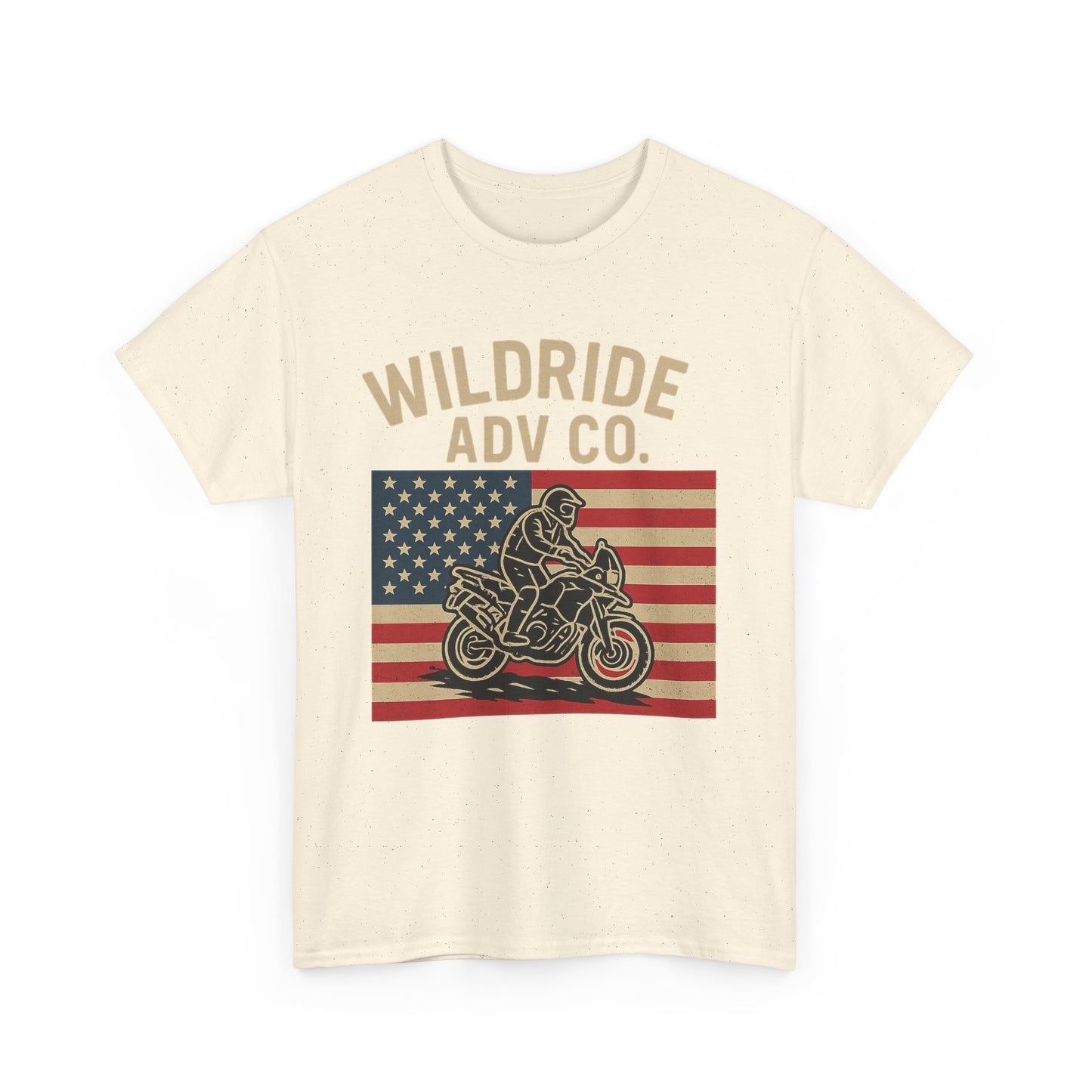 Wildride Adventure Co. Tee - Adventure Motorcycle, American Flag