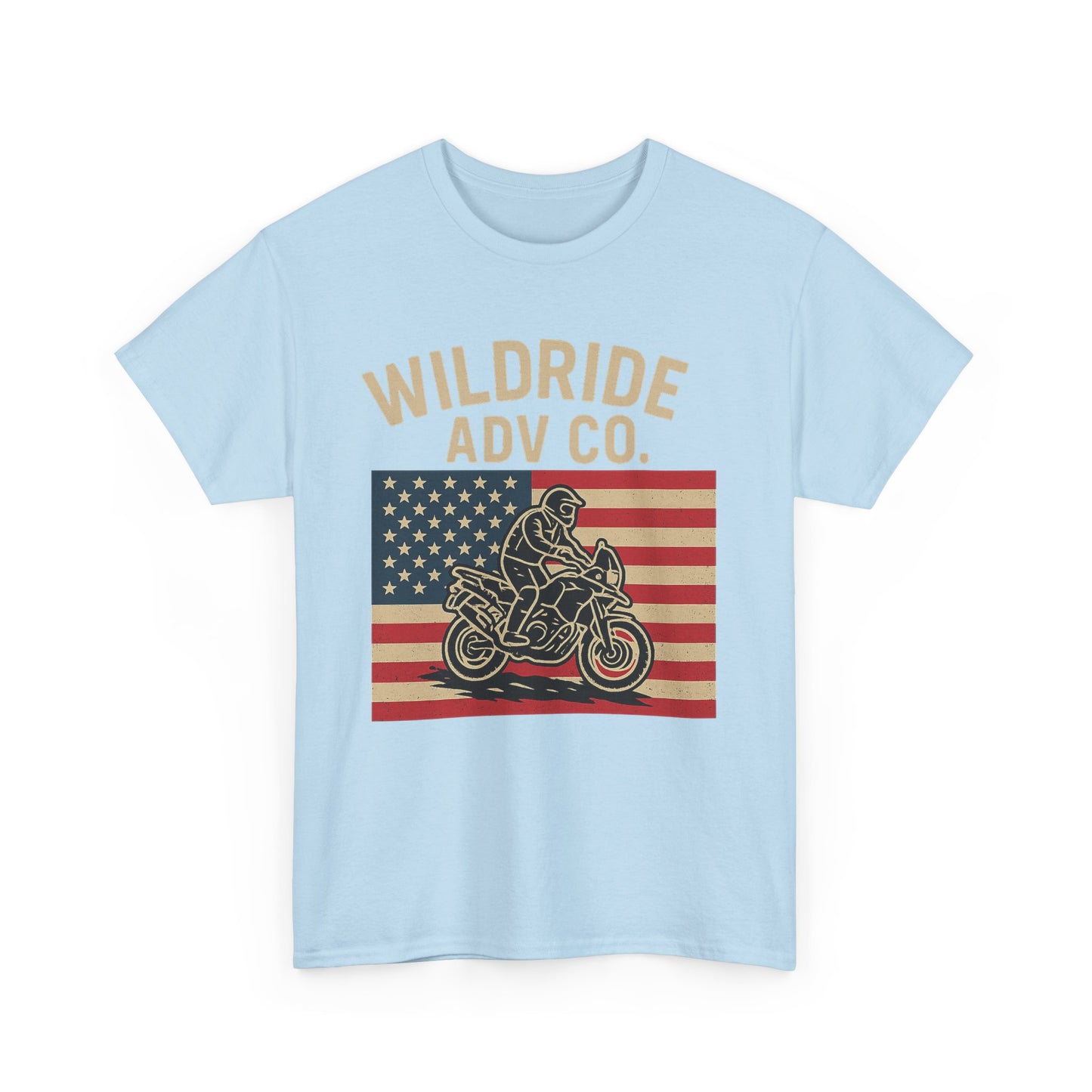 Wildride Adventure Co. Tee - Adventure Motorcycle, American Flag