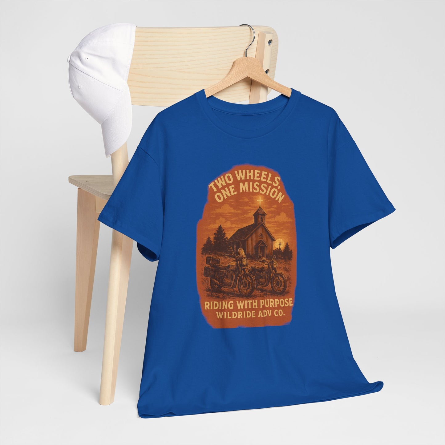 Adventure Motorcycle T-Shirt, Two Wheels One Mission Tee