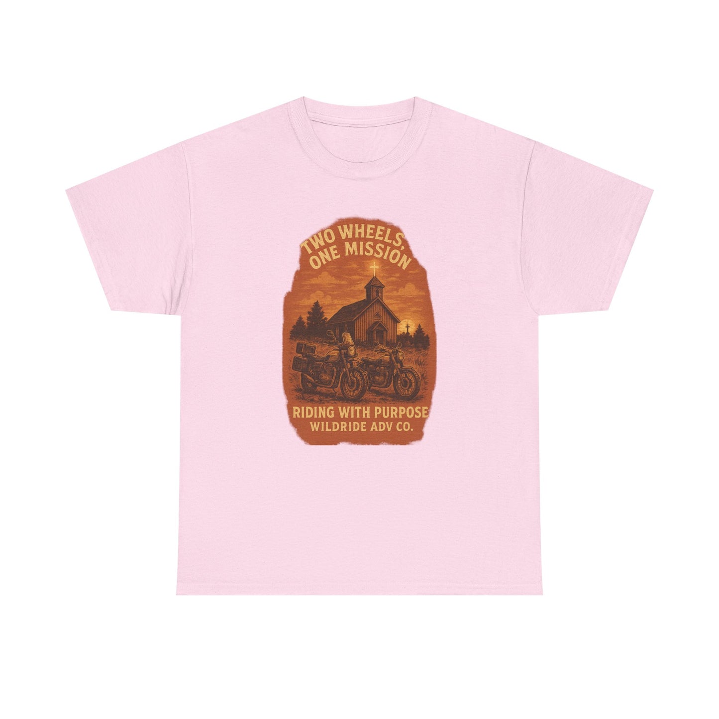 Adventure Motorcycle T-Shirt, Two Wheels One Mission Tee