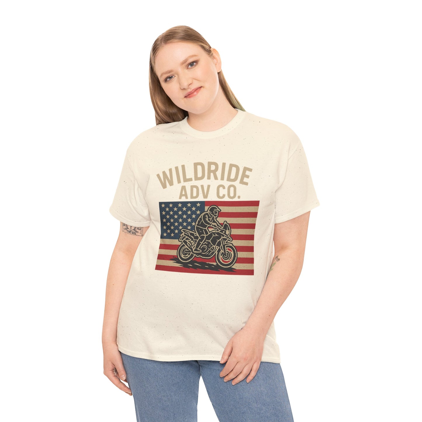 Wildride Adventure Co. Tee - Adventure Motorcycle, American Flag