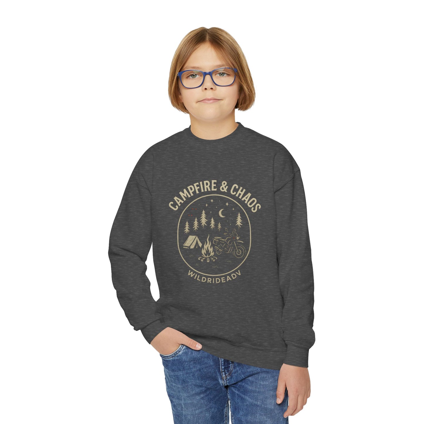 Campfire & Chaos Youth Crewneck Sweatshirt
