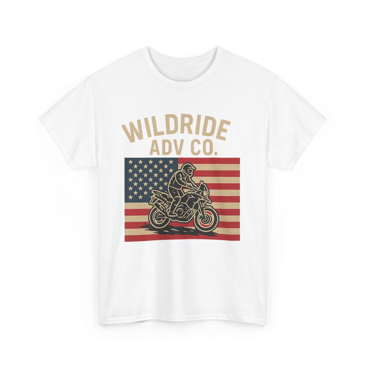 Wildride Adventure Co. Tee - Adventure Motorcycle, American Flag
