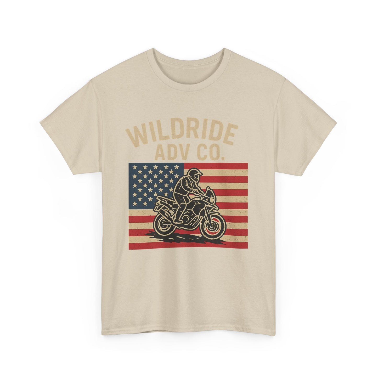 Wildride Adventure Co. Tee - Adventure Motorcycle, American Flag