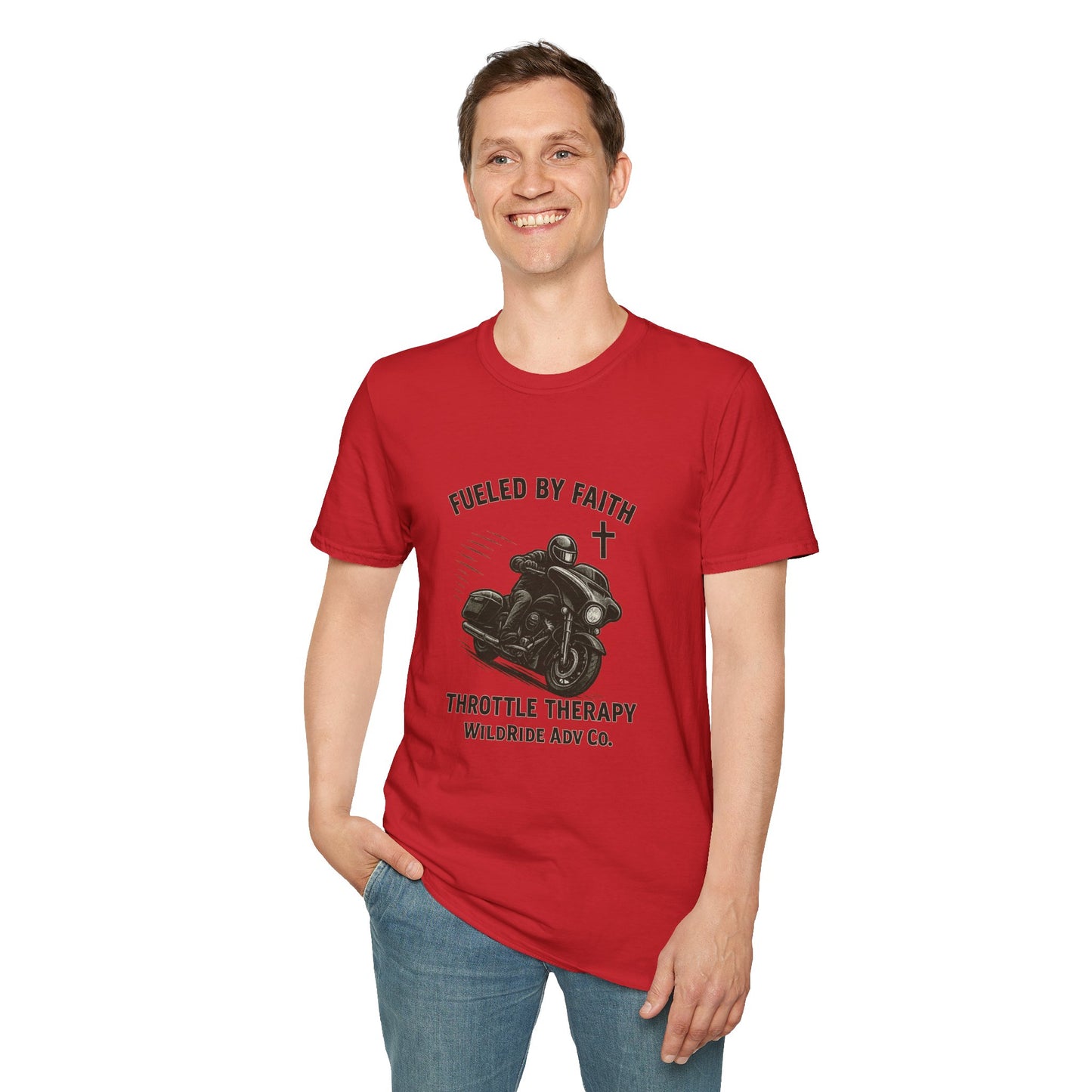 Fueled By Faith,Throttle Therapy Shirt Softstyle Tee, Bagger Edition
