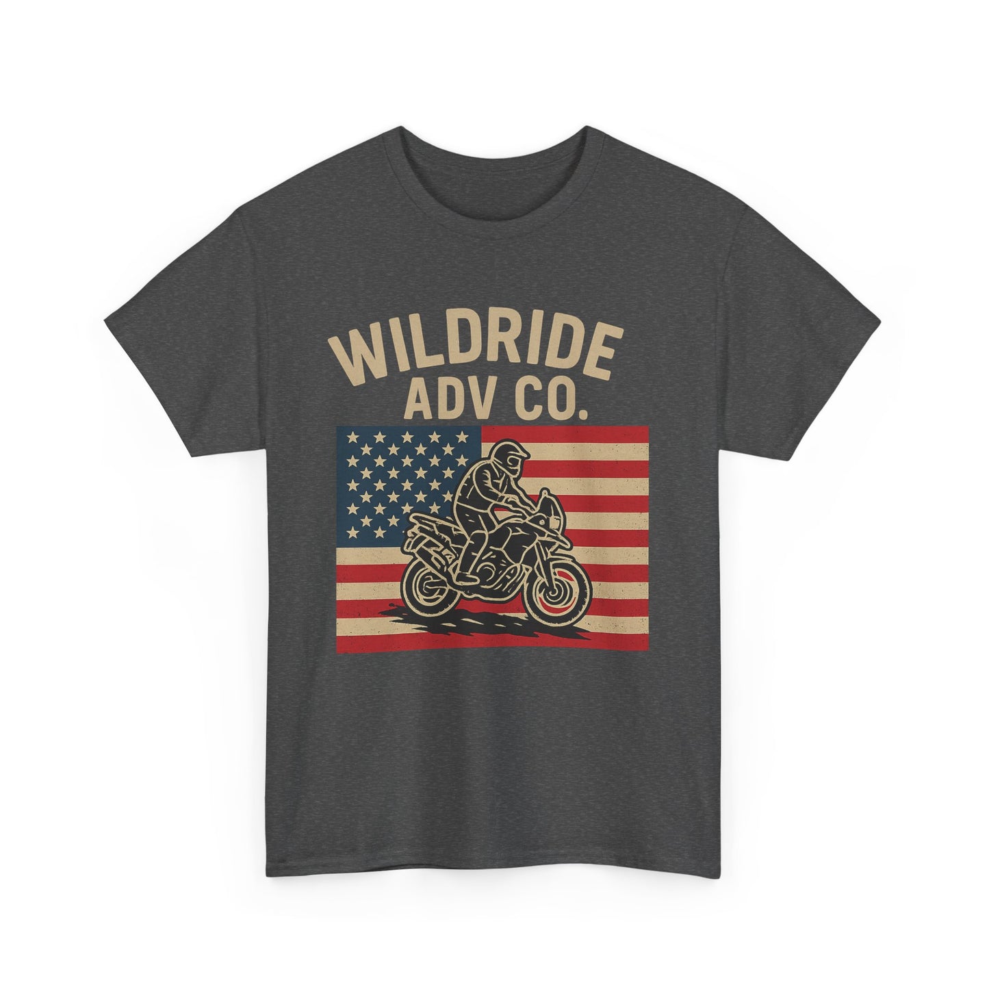 Wildride Adventure Co. Tee - Adventure Motorcycle, American Flag