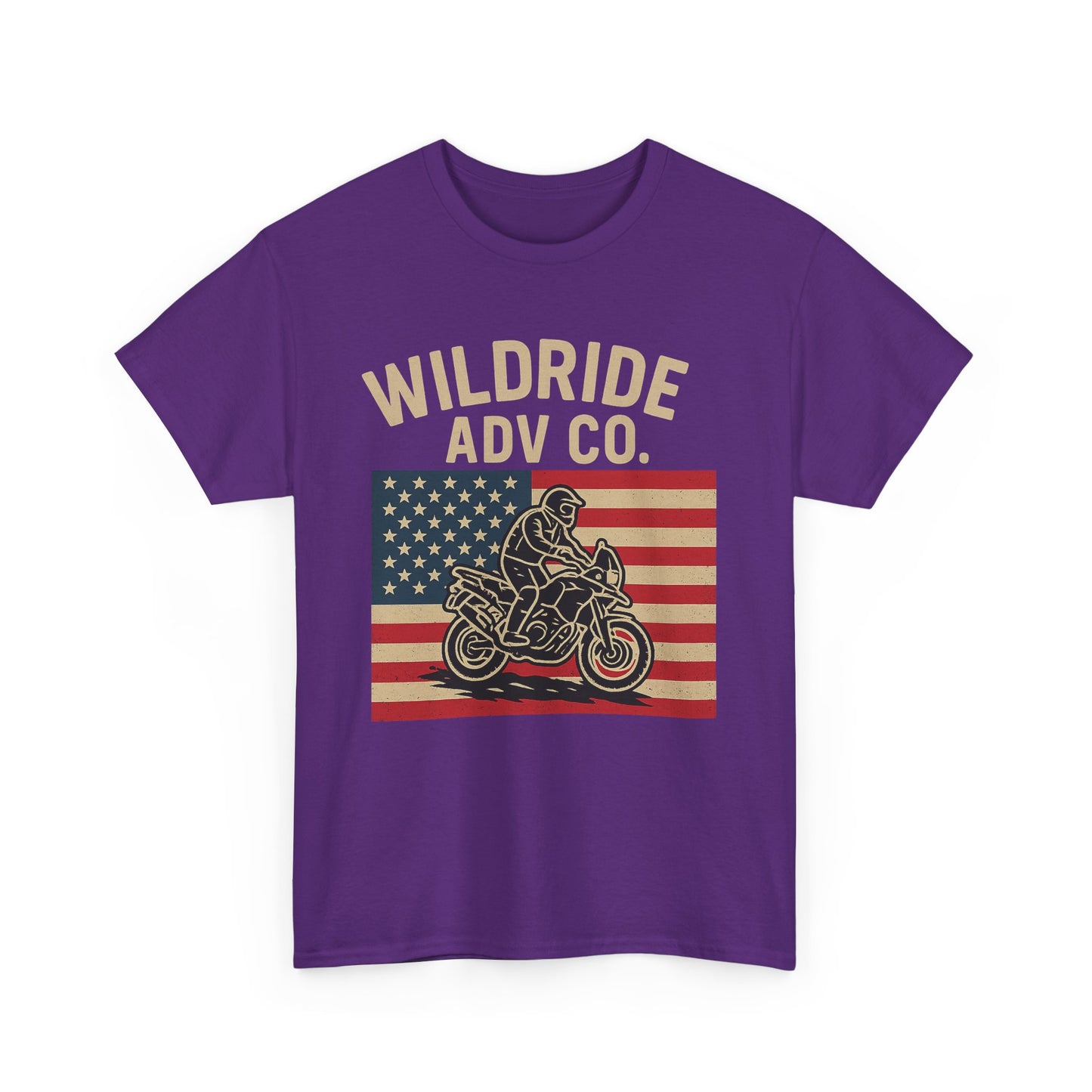 Wildride Adventure Co. Tee - Adventure Motorcycle, American Flag