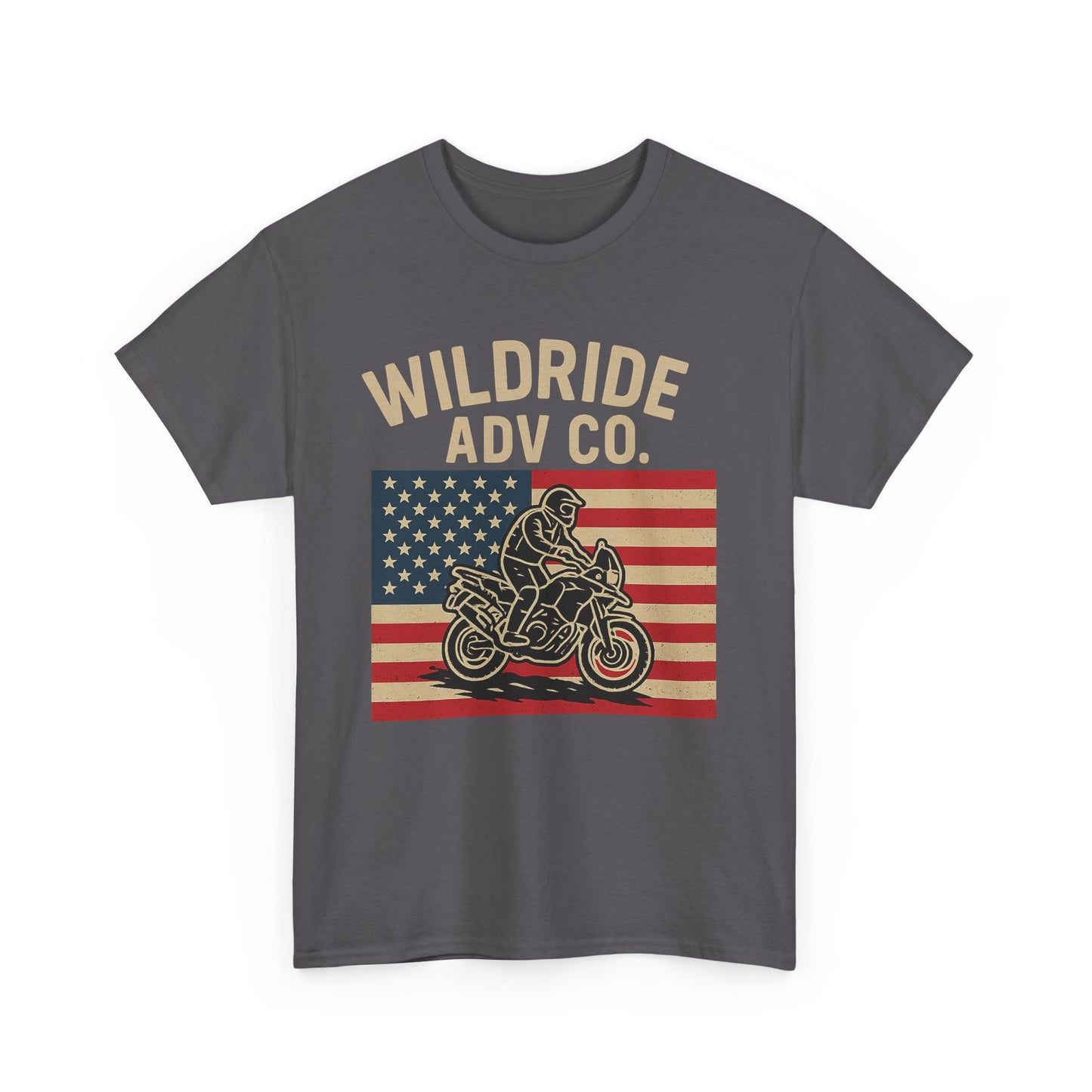 Wildride Adventure Co. Tee - Adventure Motorcycle, American Flag