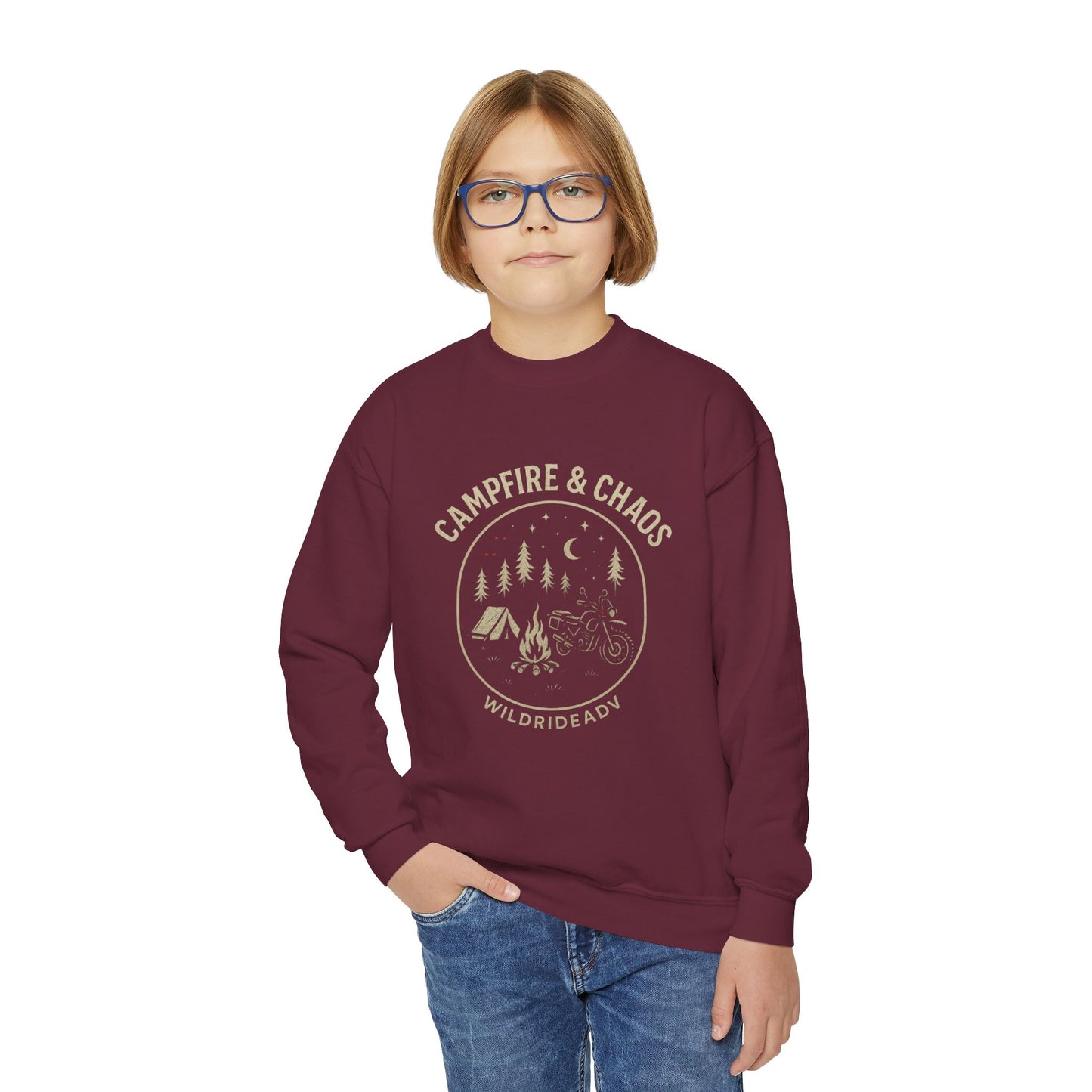 Campfire & Chaos Youth Crewneck Sweatshirt