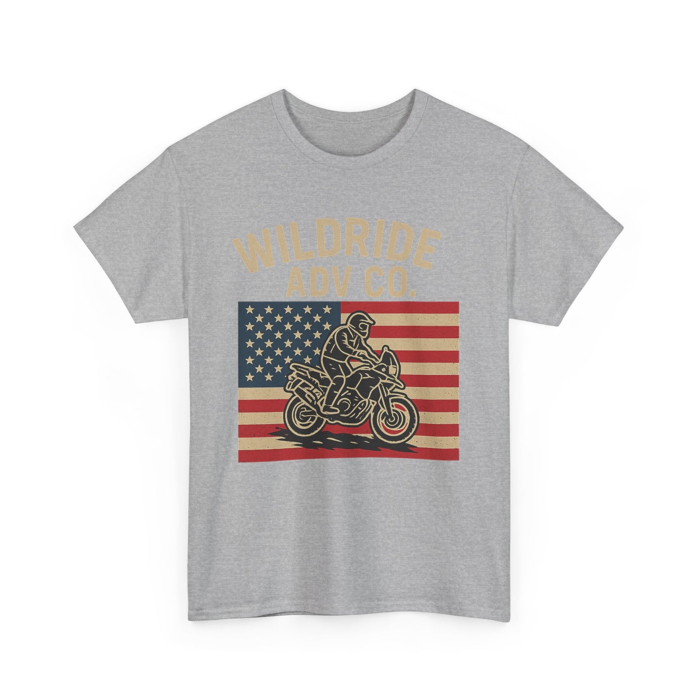 Wildride Adventure Co. Tee - Adventure Motorcycle, American Flag