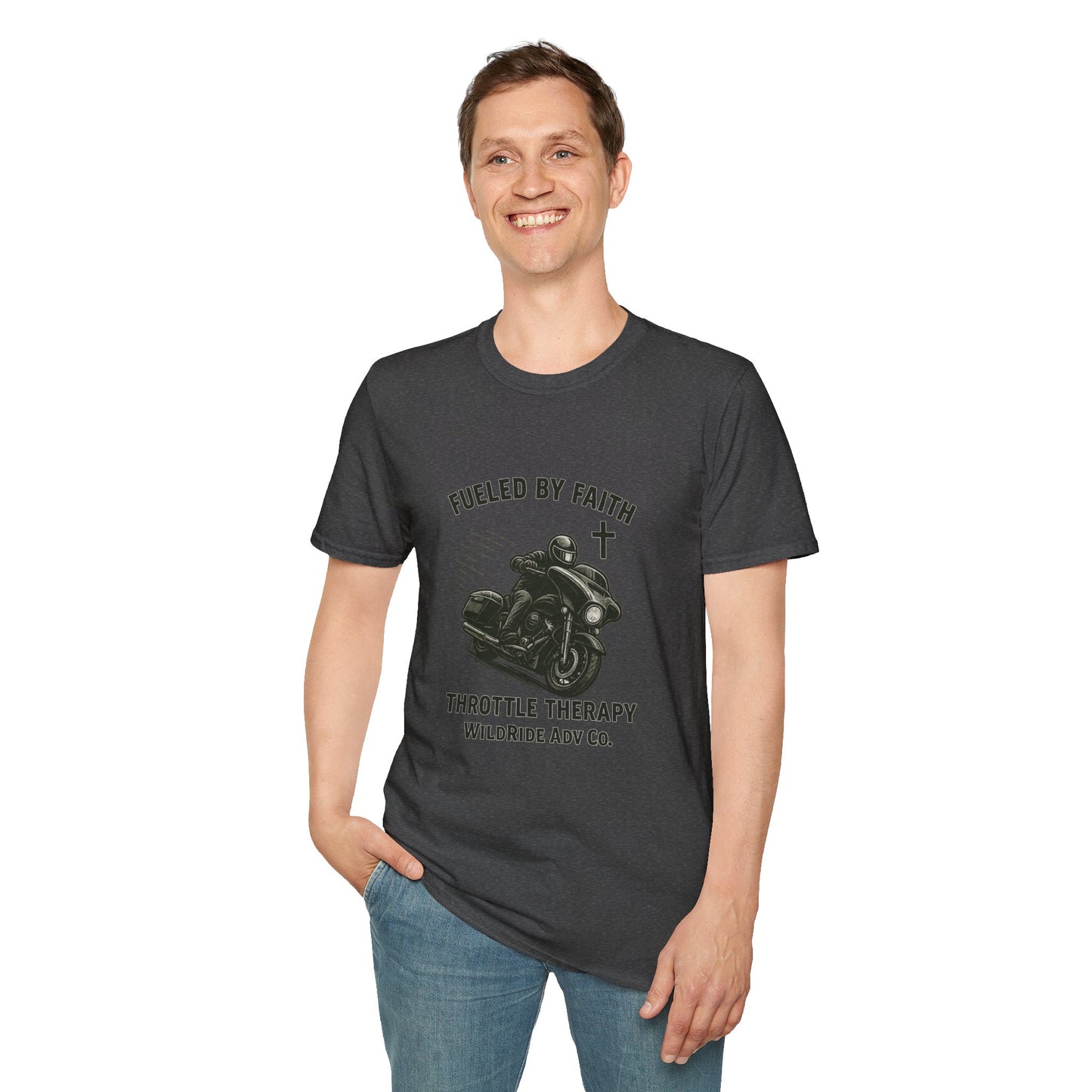 Fueled By Faith,Throttle Therapy Shirt Softstyle Tee, Bagger Edition