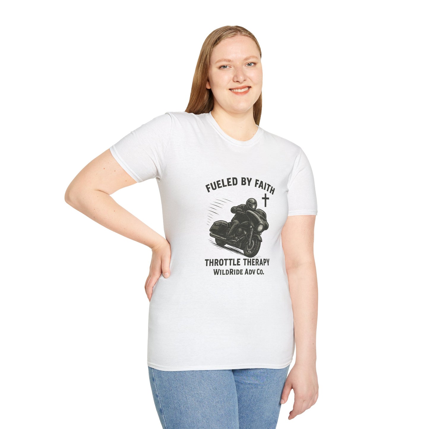 Fueled By Faith,Throttle Therapy Shirt Softstyle Tee, Bagger Edition