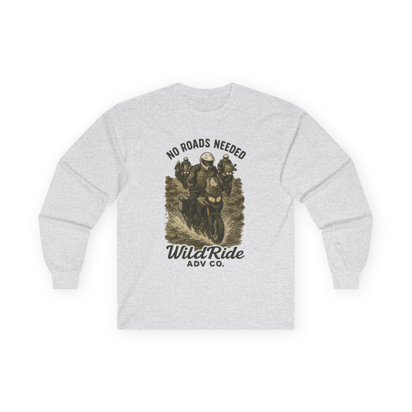 No Roads Needed Adventure Motorcycle Long Sleeve Tee