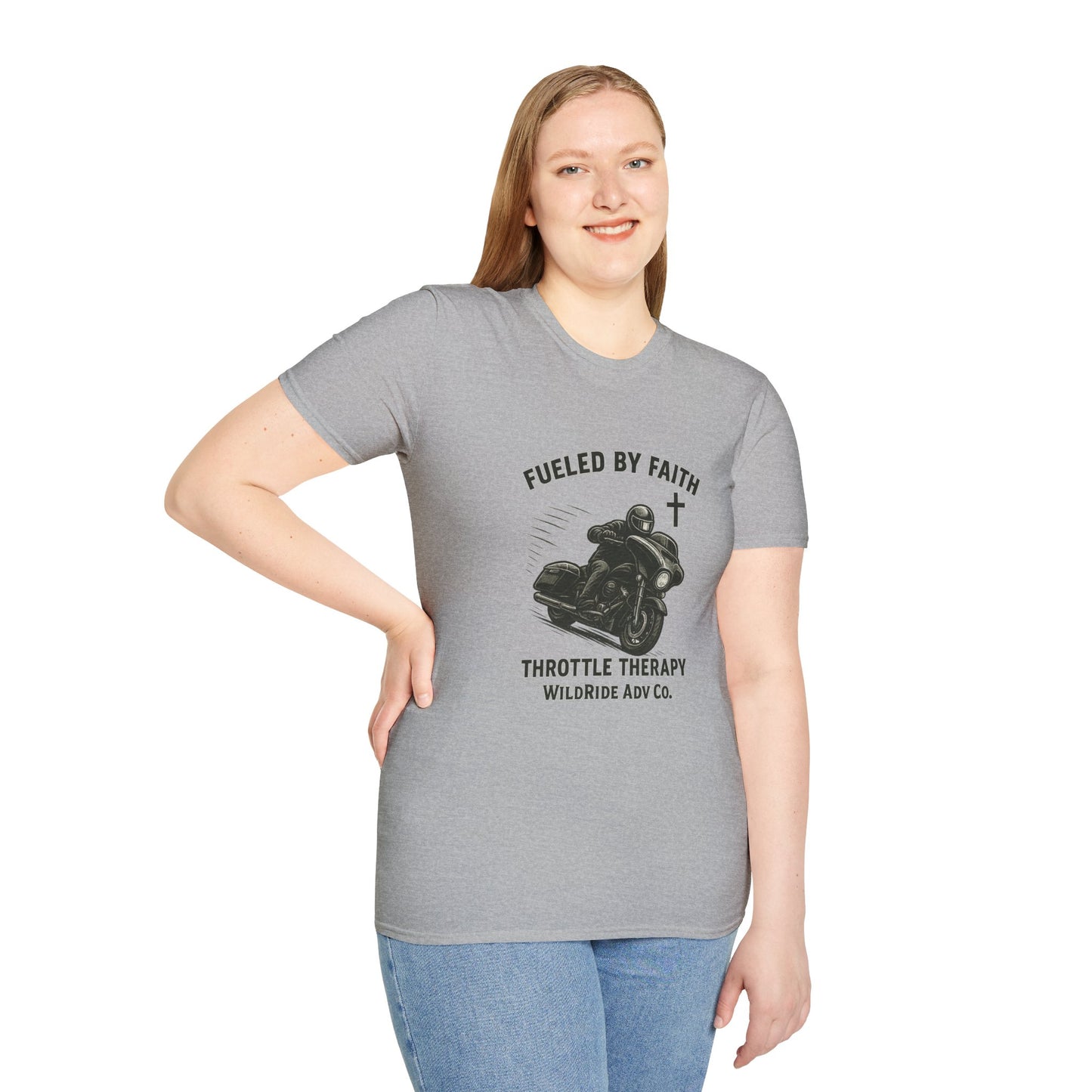 Fueled By Faith,Throttle Therapy Shirt Softstyle Tee, Bagger Edition