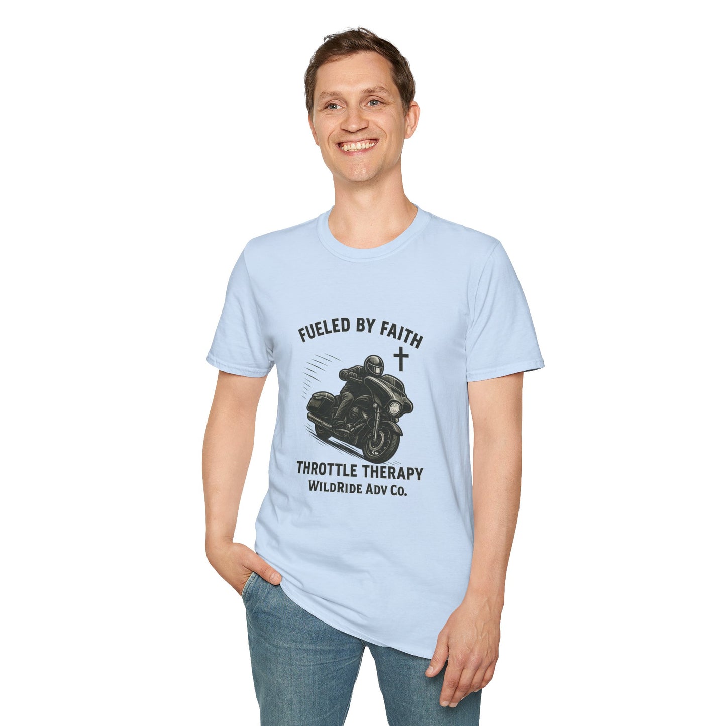 Fueled By Faith,Throttle Therapy Shirt Softstyle Tee, Bagger Edition