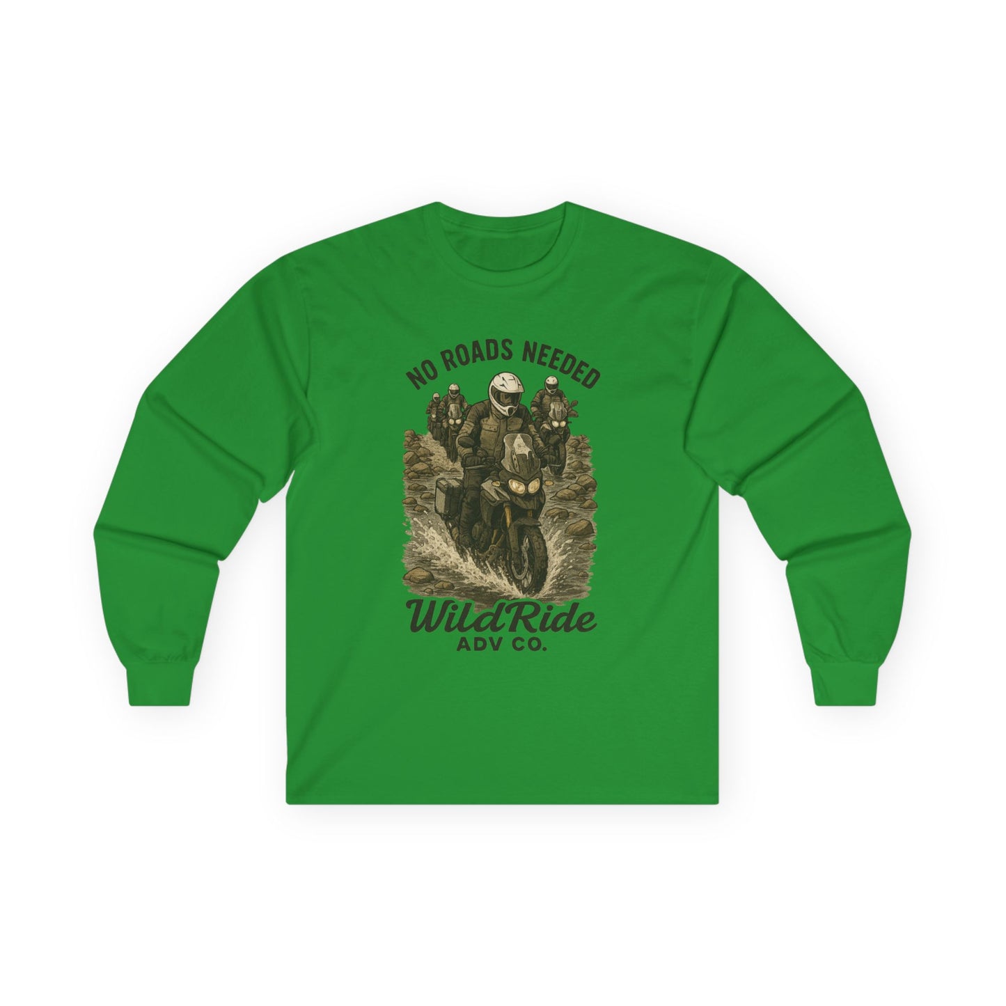 No Roads Needed Adventure Motorcycle Long Sleeve Tee
