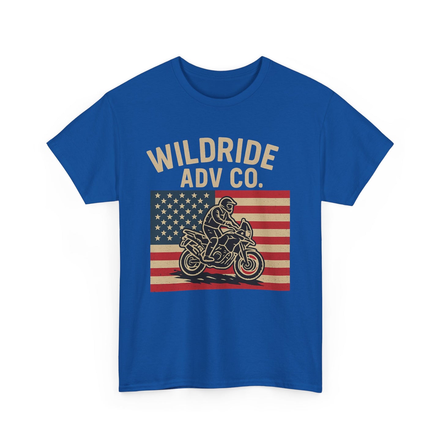 Wildride Adventure Co. Tee - Adventure Motorcycle, American Flag