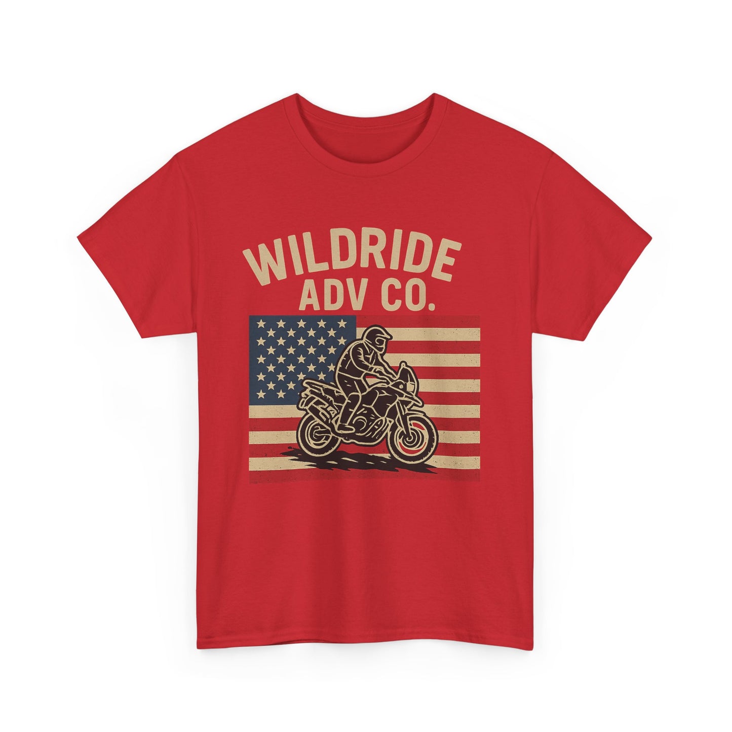 Wildride Adventure Co. Tee - Adventure Motorcycle, American Flag