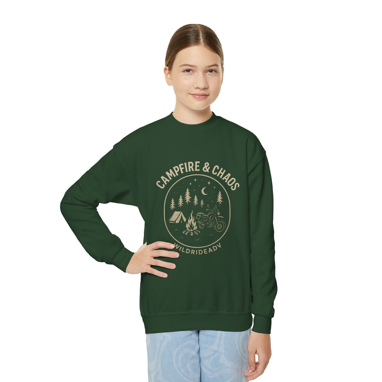 Campfire & Chaos Youth Crewneck Sweatshirt
