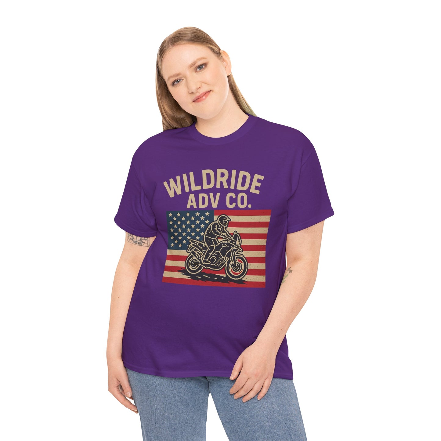 Wildride Adventure Co. Tee - Adventure Motorcycle, American Flag