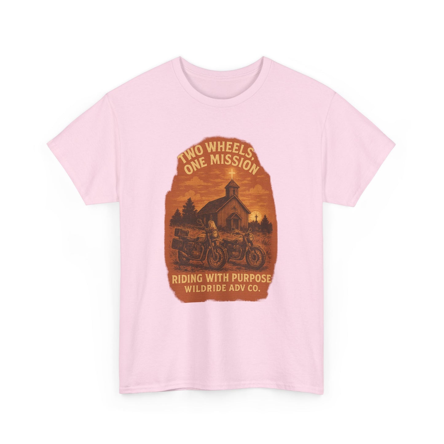 Adventure Motorcycle T-Shirt, Two Wheels One Mission Tee
