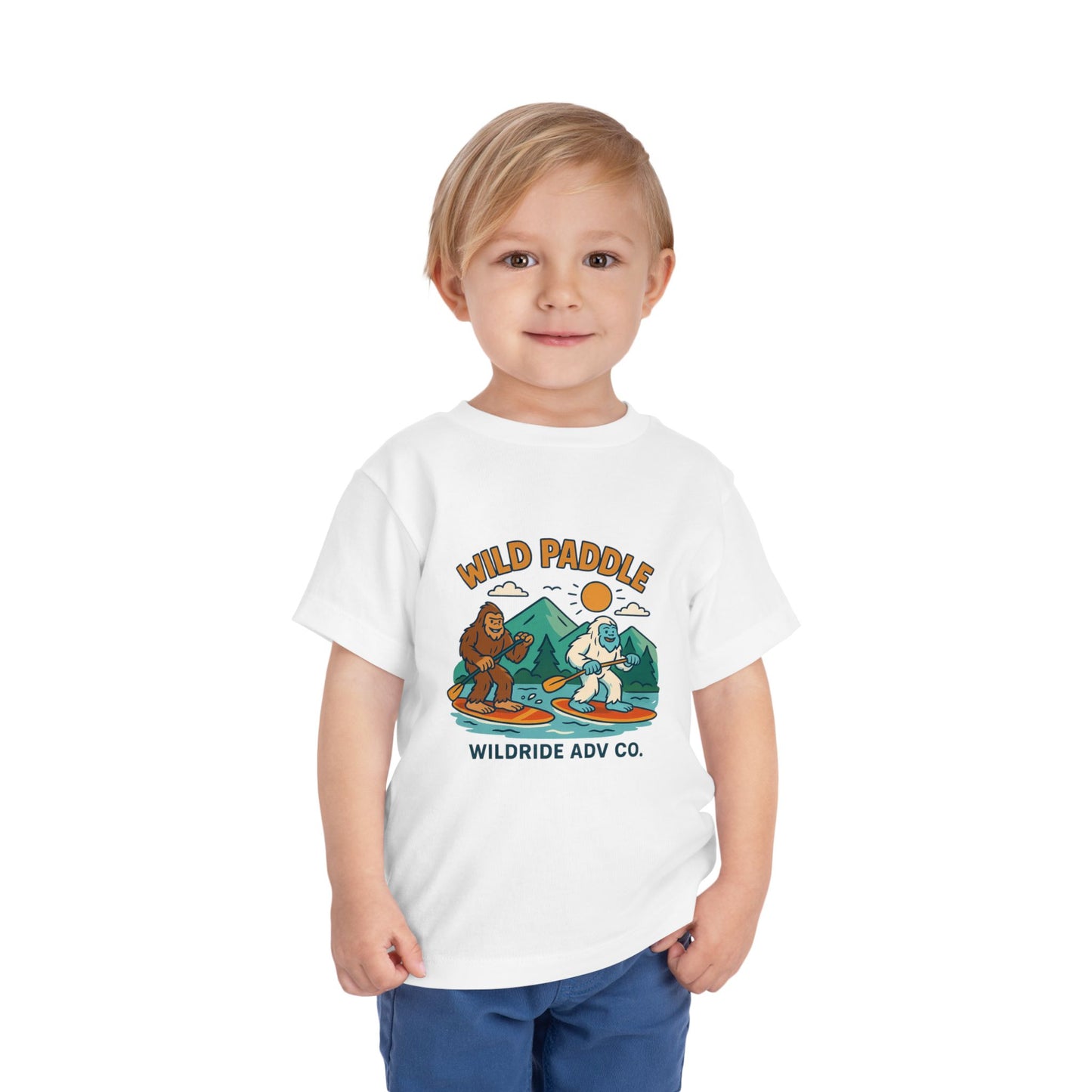 Bigfoot Paddle board Toddler Tee, Fun Animal T-Shirt