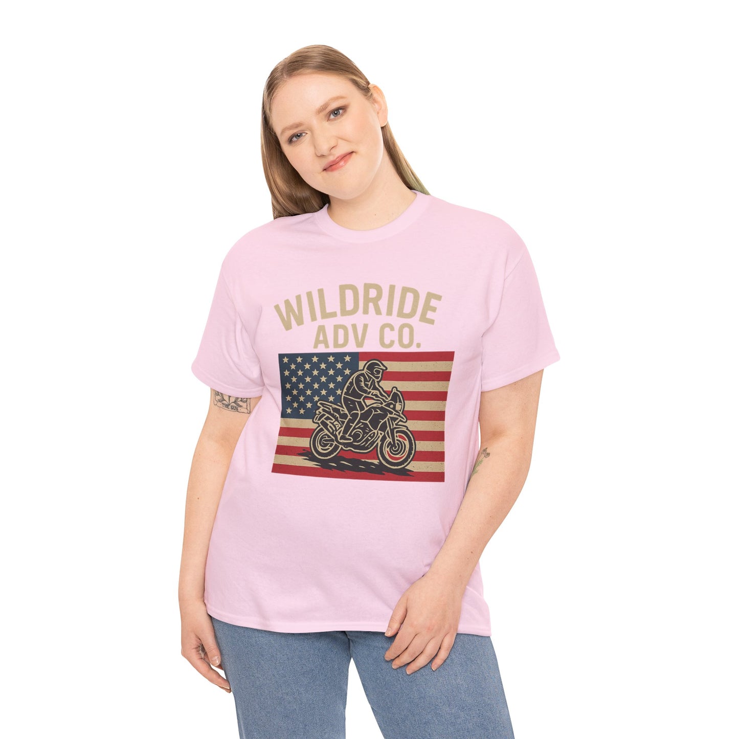 Wildride Adventure Co. Tee - Adventure Motorcycle, American Flag