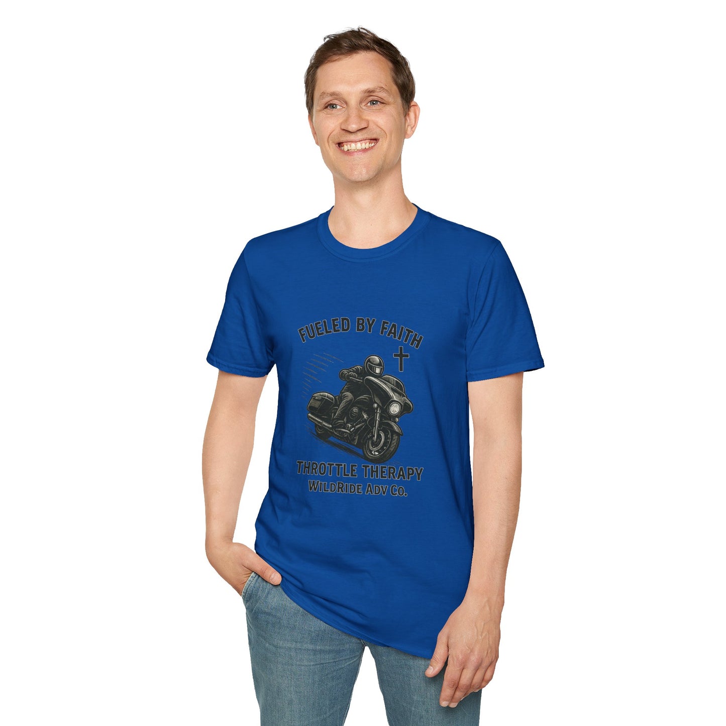 Fueled By Faith,Throttle Therapy Shirt Softstyle Tee, Bagger Edition