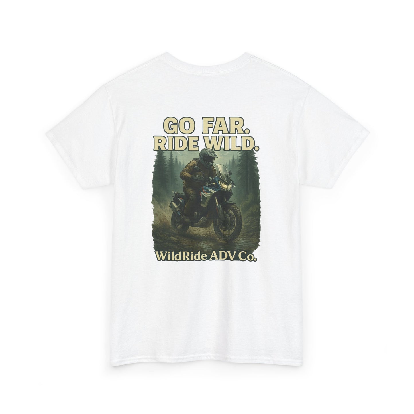 'Go Far, Ride Wild', Motorcycle Shirt, Epic Outdoor Style