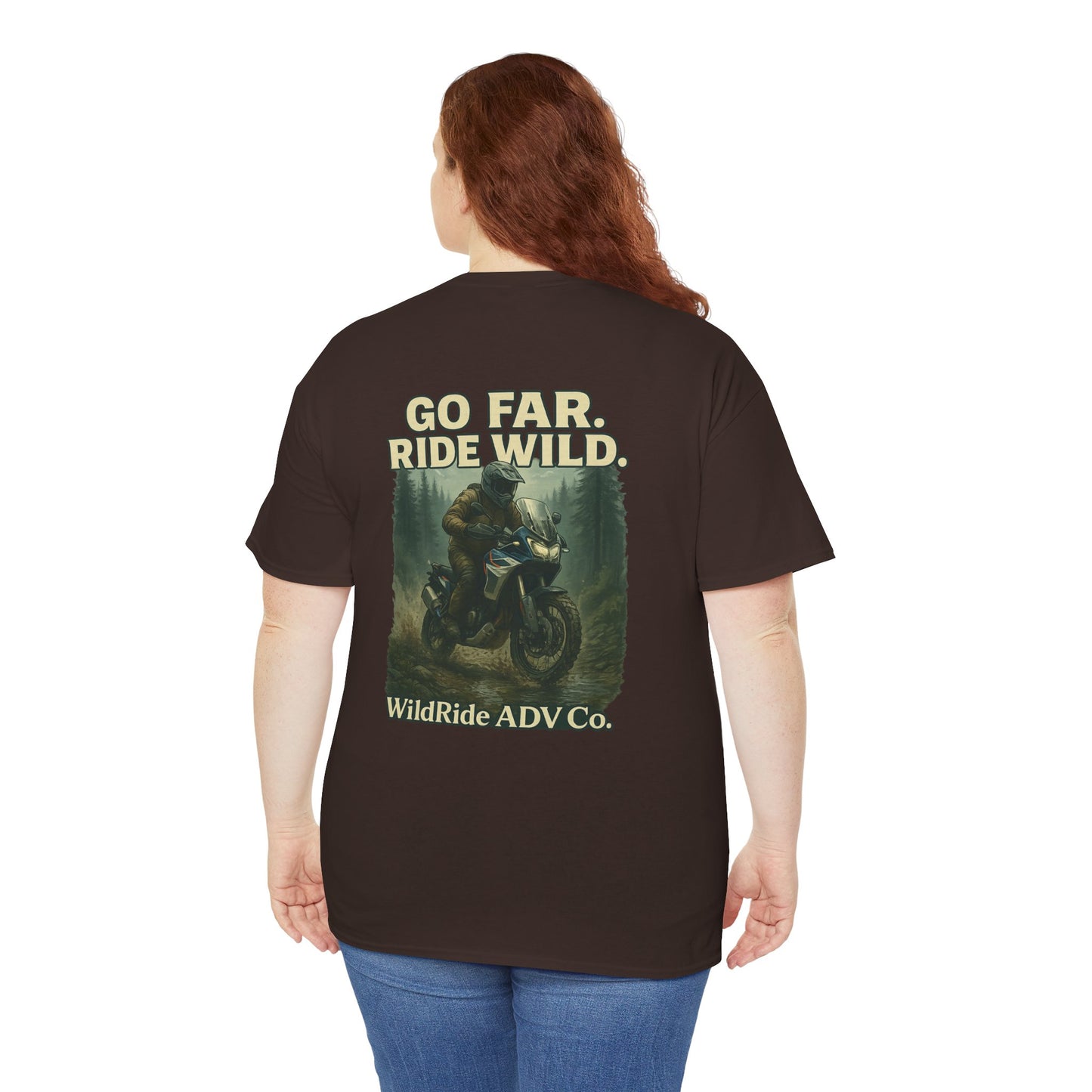 'Go Far, Ride Wild', Motorcycle Shirt, Epic Outdoor Style