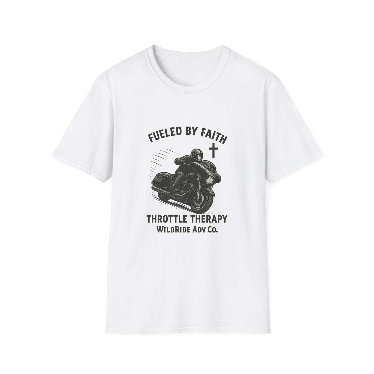 Fueled By Faith,Throttle Therapy Shirt Softstyle Tee, Bagger Edition
