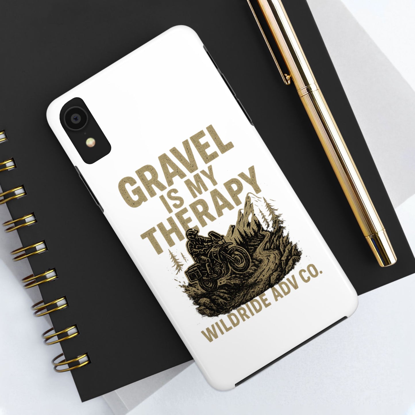 Gravel Therapy Phone Case, Tough Motorcycle Phone Cover, Adventure Gift, Off-Road Enthusiast Accessory, Stylish Biker Case