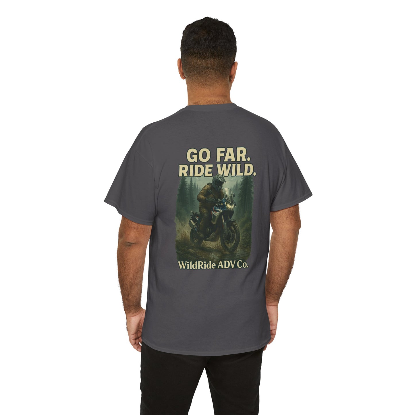 'Go Far, Ride Wild', Motorcycle Shirt, Epic Outdoor Style