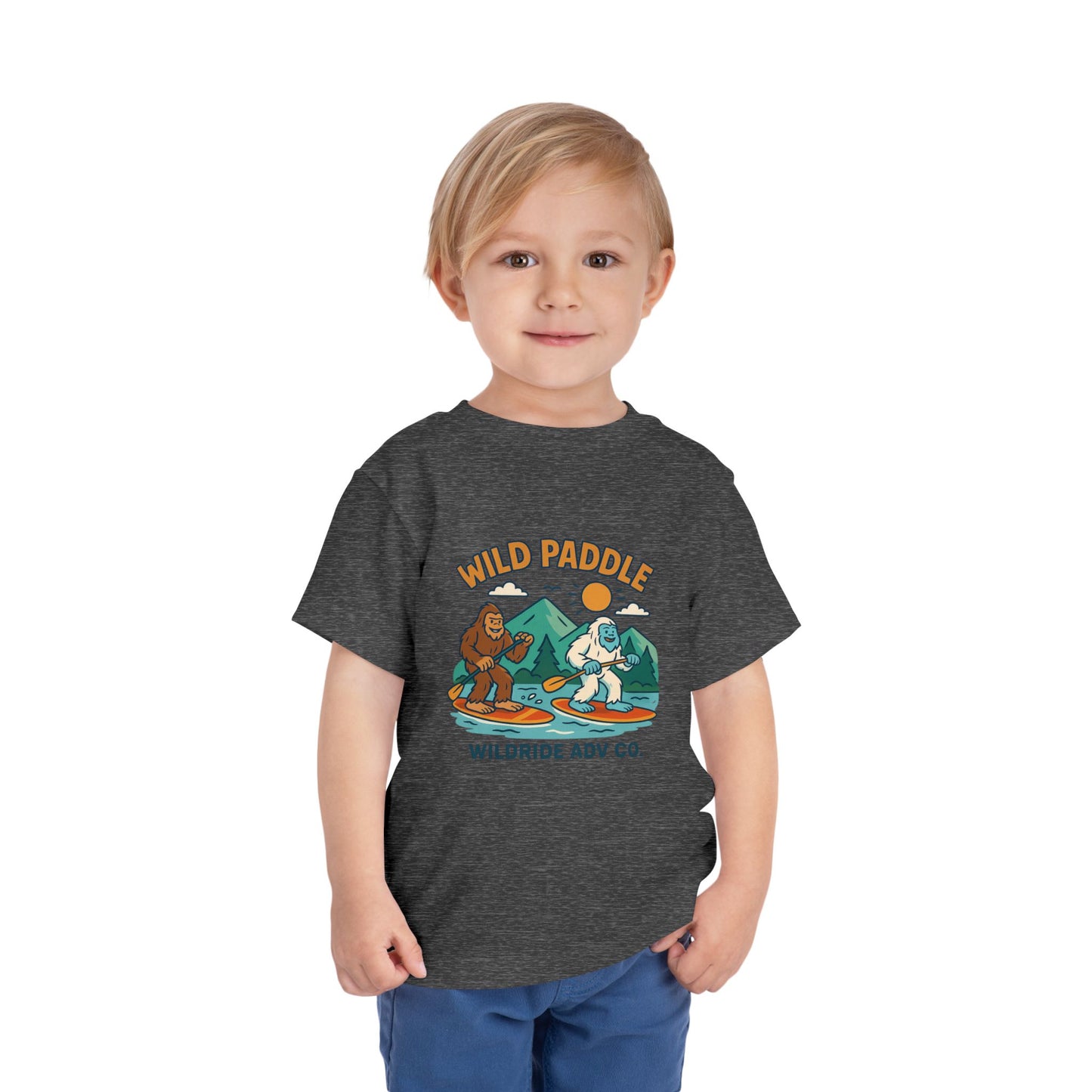Bigfoot Paddle board Toddler Tee, Fun Animal T-Shirt