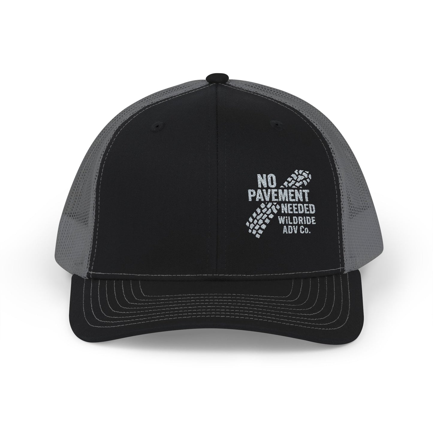 No Pavement Needed Embroidered Snapback Trucker Cap