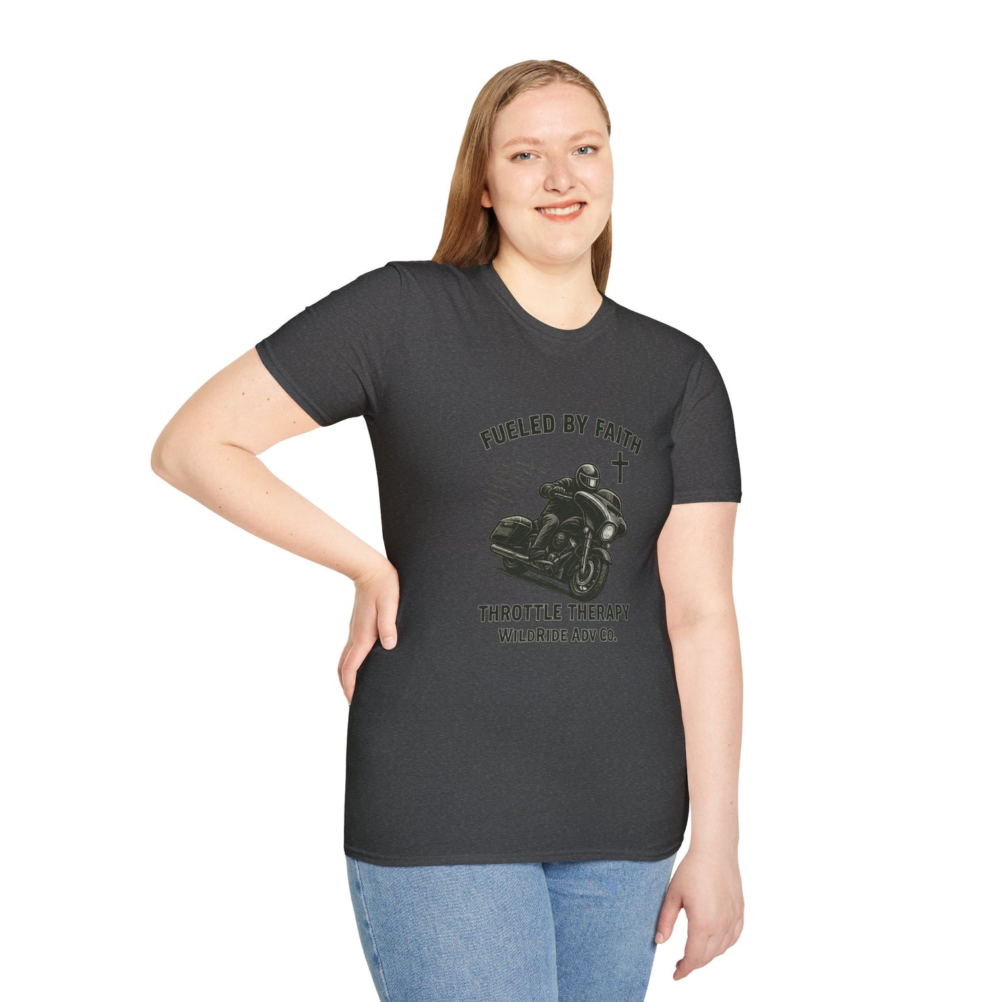 Fueled By Faith,Throttle Therapy Shirt Softstyle Tee, Bagger Edition