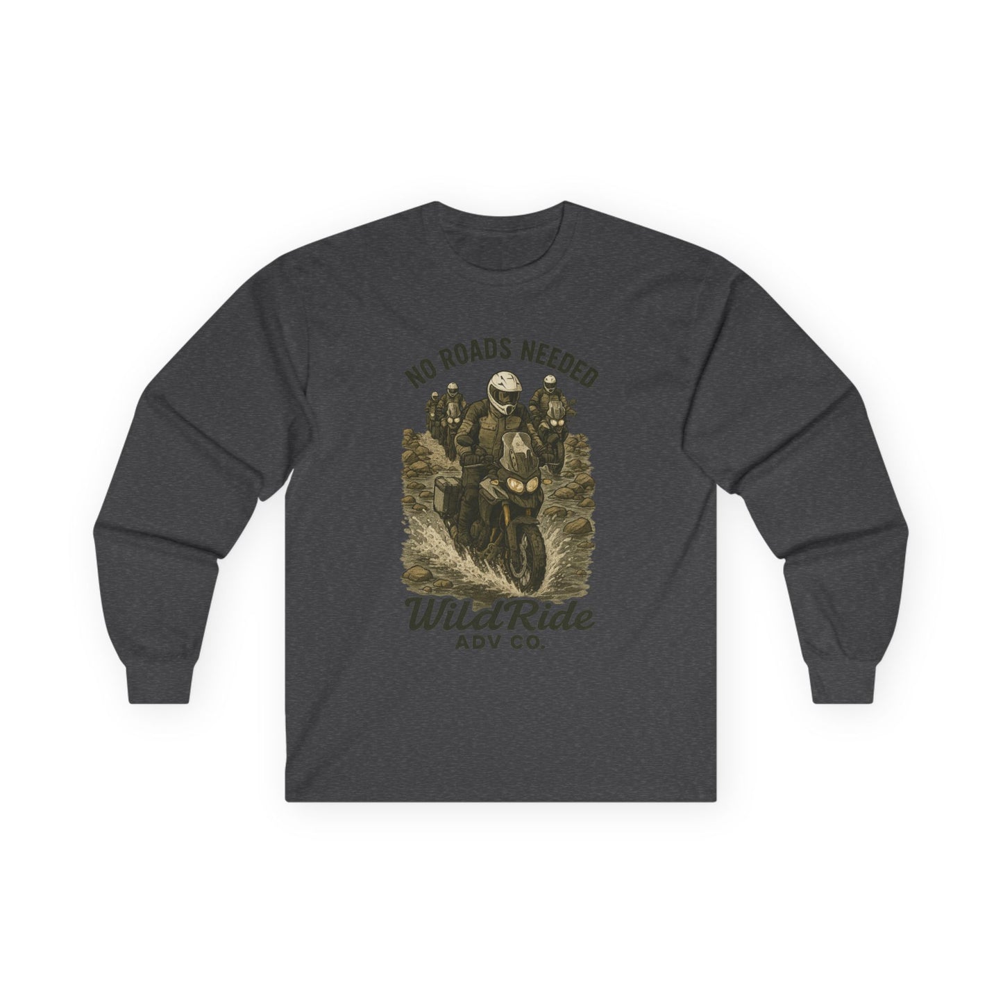 No Roads Needed Adventure Motorcycle Long Sleeve Tee