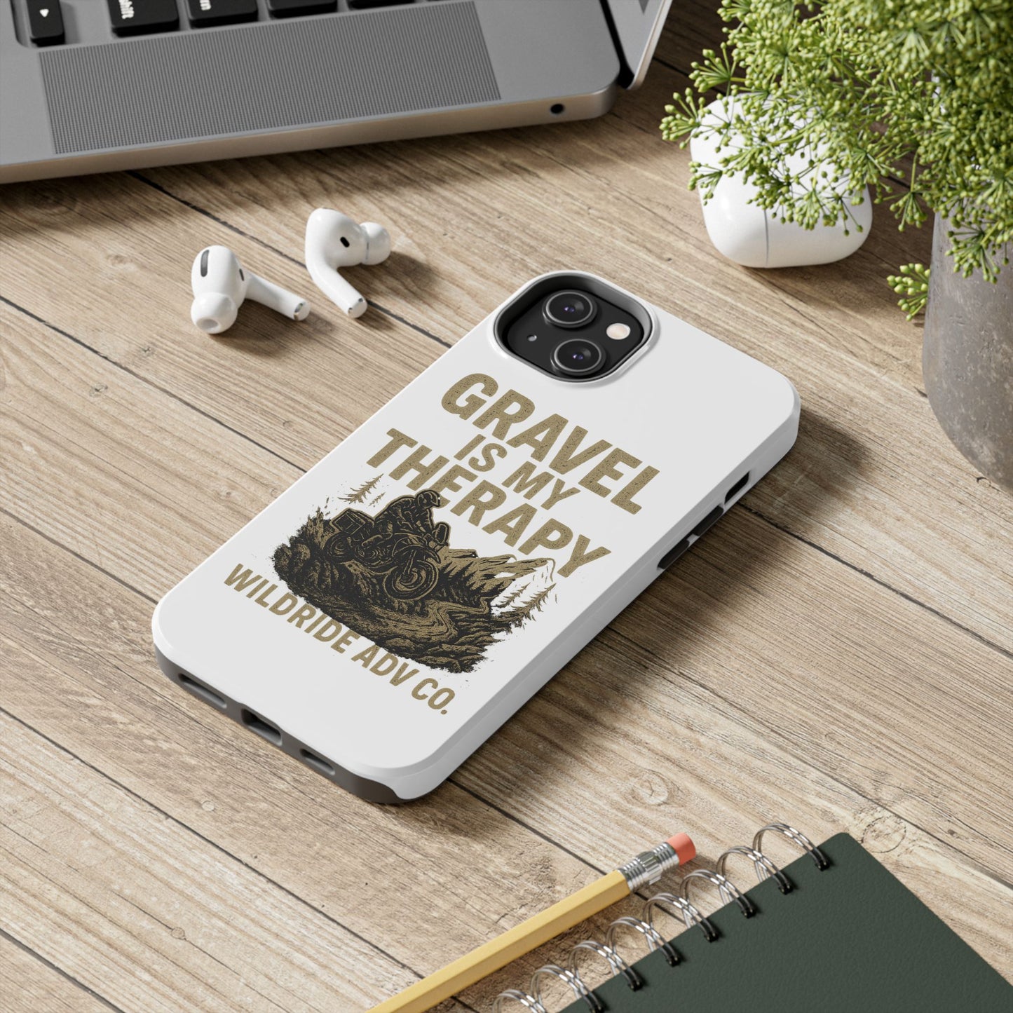 Gravel Therapy Phone Case, Tough Motorcycle Phone Cover, Adventure Gift, Off-Road Enthusiast Accessory, Stylish Biker Case