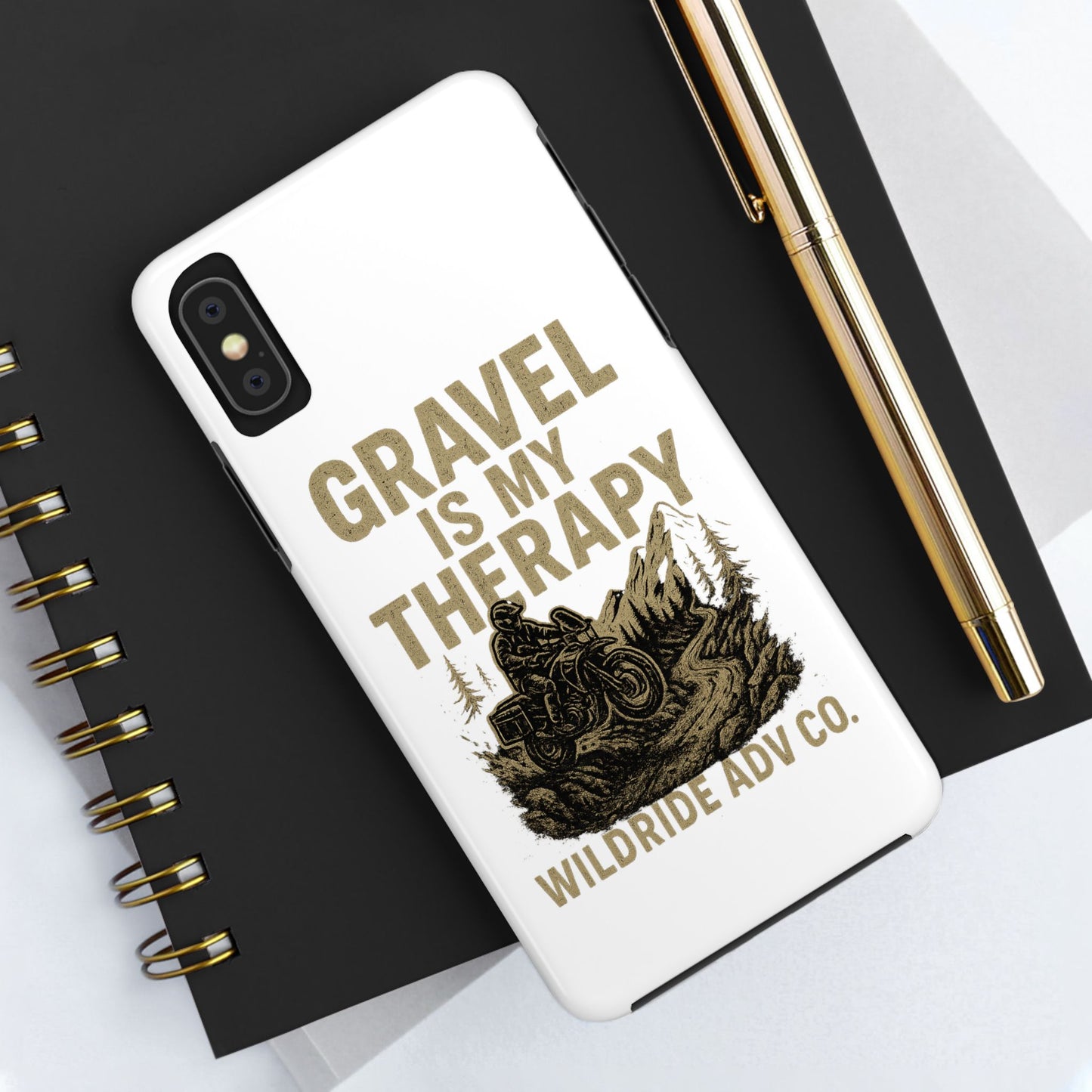 Gravel Therapy Phone Case, Tough Motorcycle Phone Cover, Adventure Gift, Off-Road Enthusiast Accessory, Stylish Biker Case