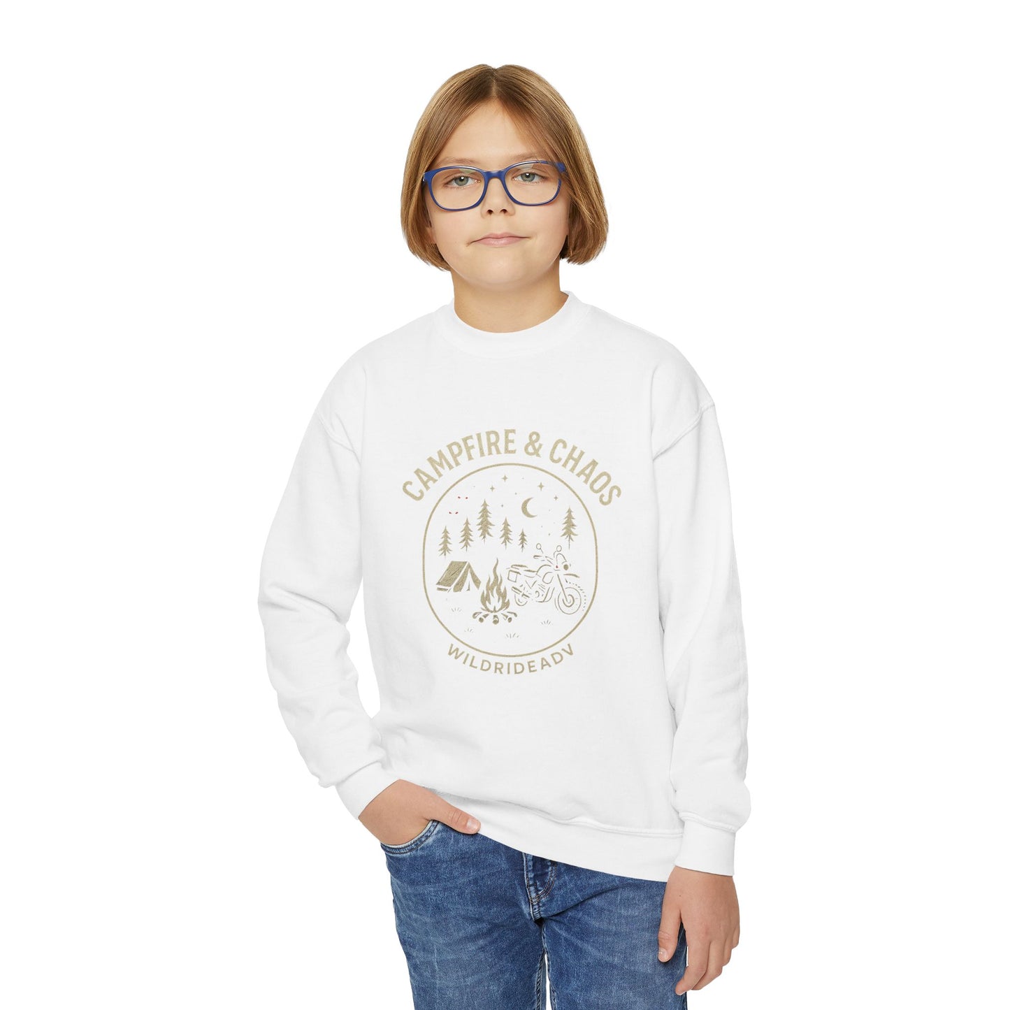 Campfire & Chaos Youth Crewneck Sweatshirt