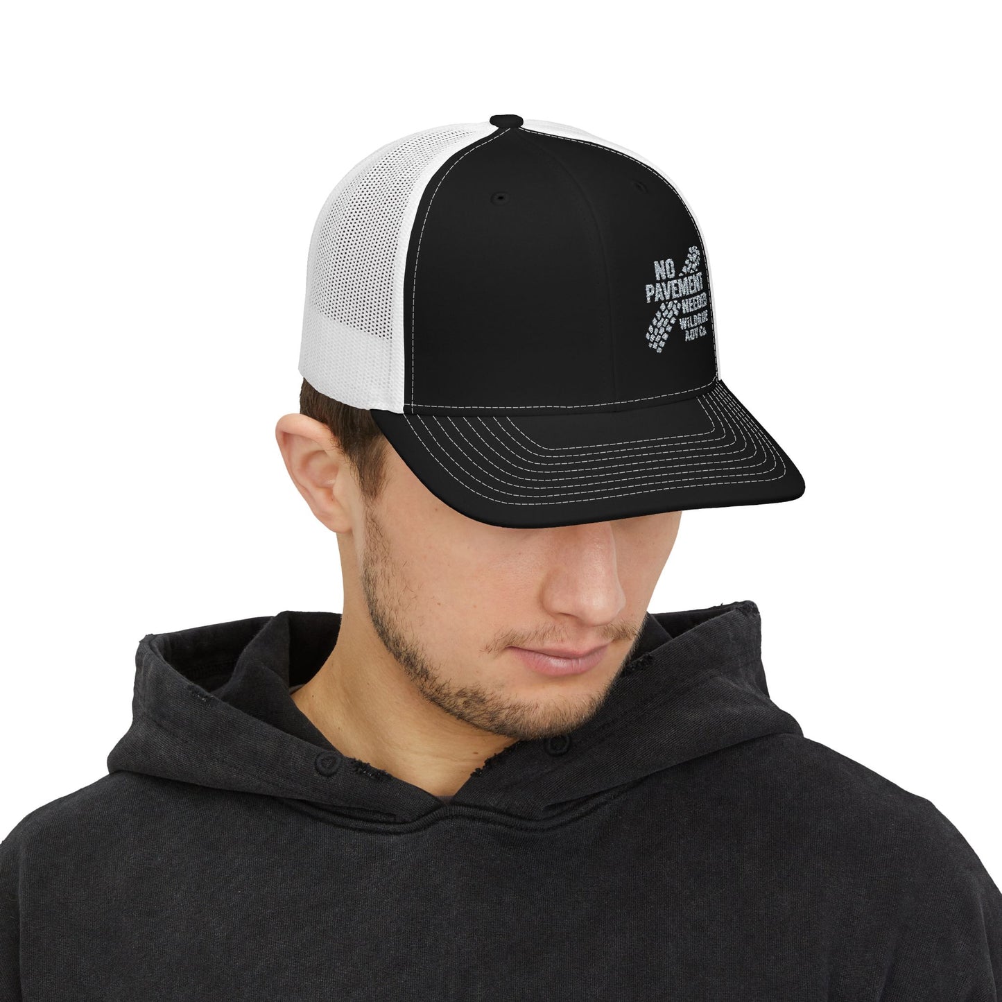 No Pavement Needed Embroidered Snapback Trucker Cap