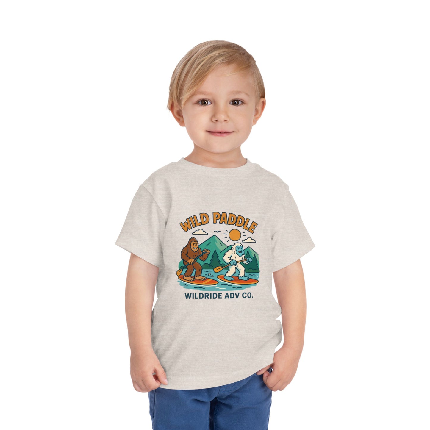Bigfoot Paddle board Toddler Tee, Fun Animal T-Shirt