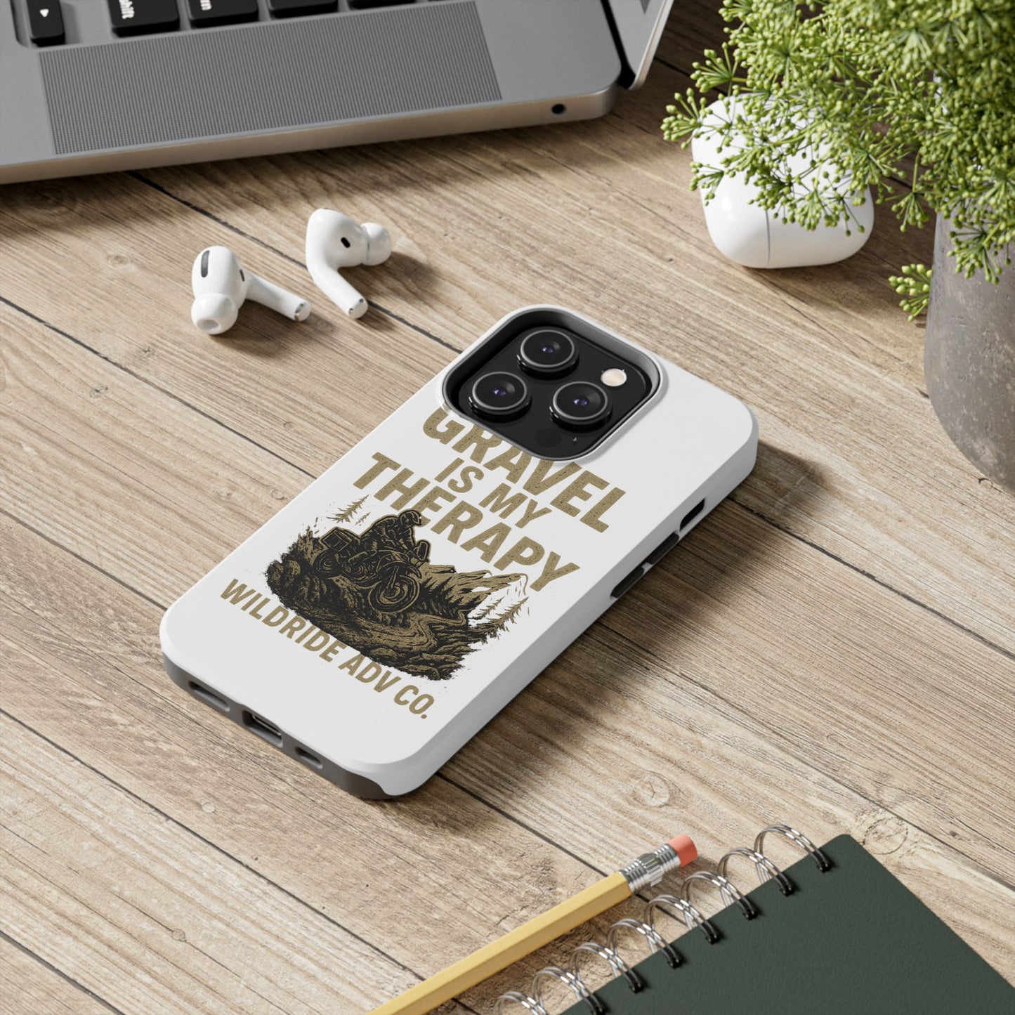 Gravel Therapy Phone Case, Tough Motorcycle Phone Cover, Adventure Gift, Off-Road Enthusiast Accessory, Stylish Biker Case
