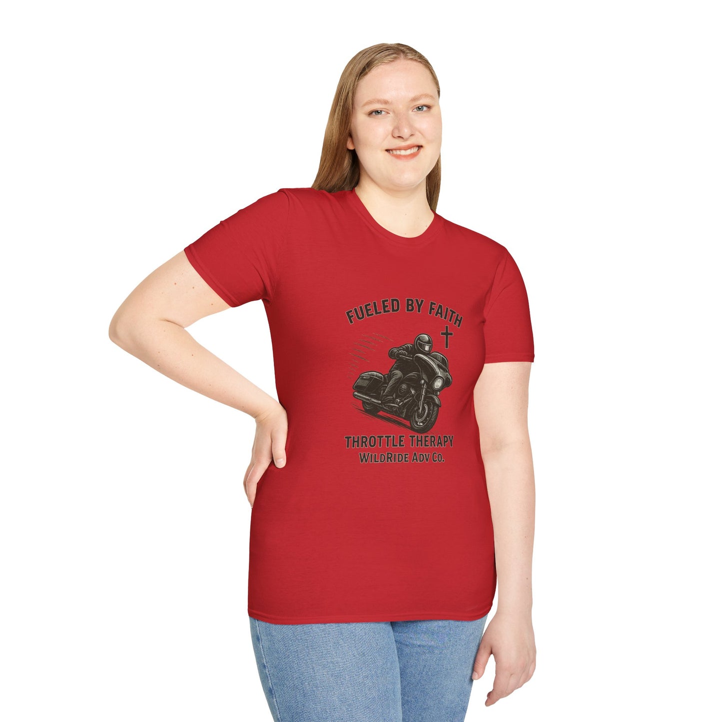 Fueled By Faith,Throttle Therapy Shirt Softstyle Tee, Bagger Edition