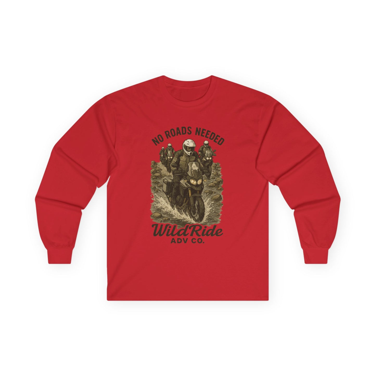 No Roads Needed Adventure Motorcycle Long Sleeve Tee