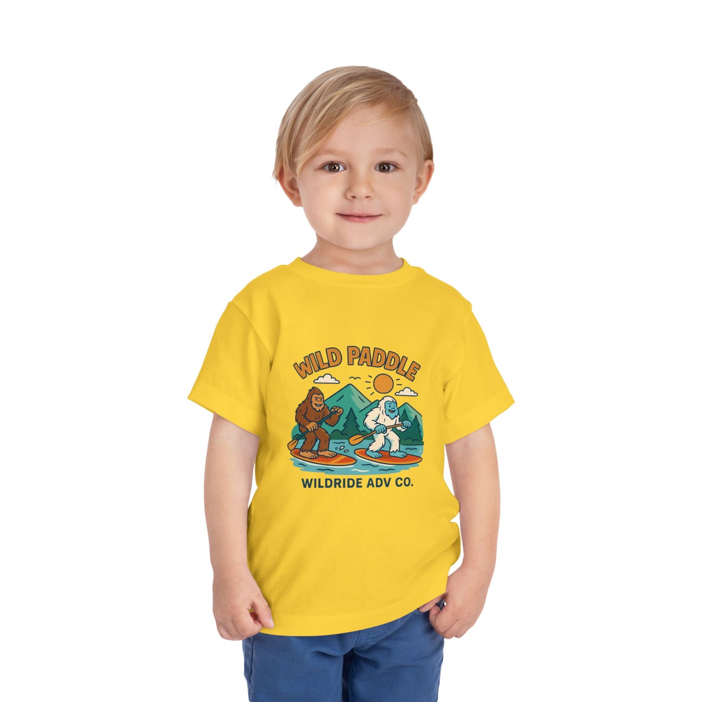 Bigfoot Paddle board Toddler Tee, Fun Animal T-Shirt
